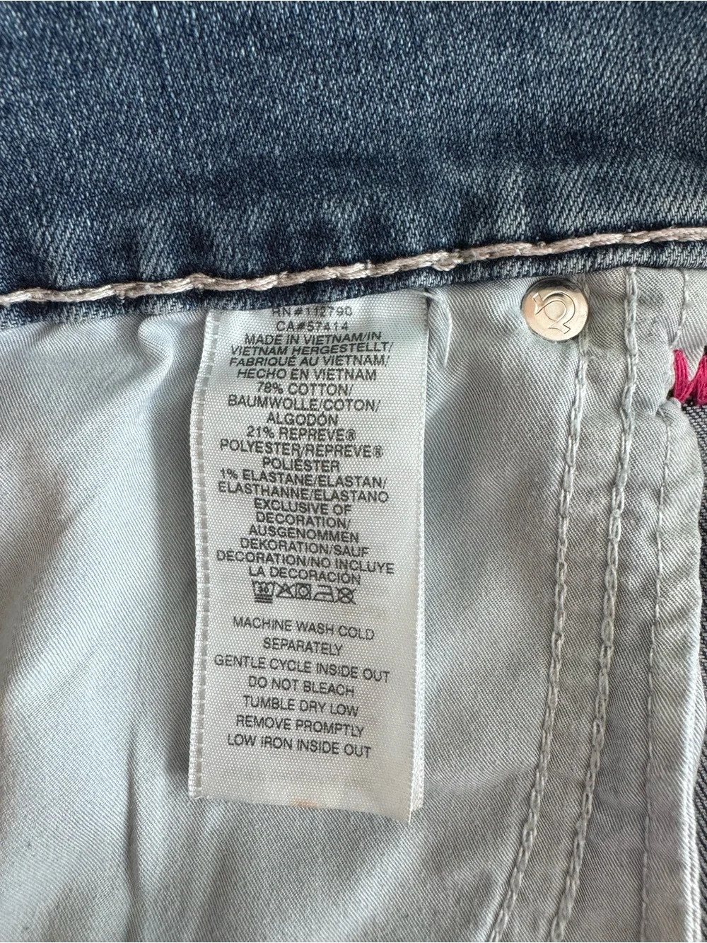 True Religion Rocco Relaxed Skinny with Pink Stitching